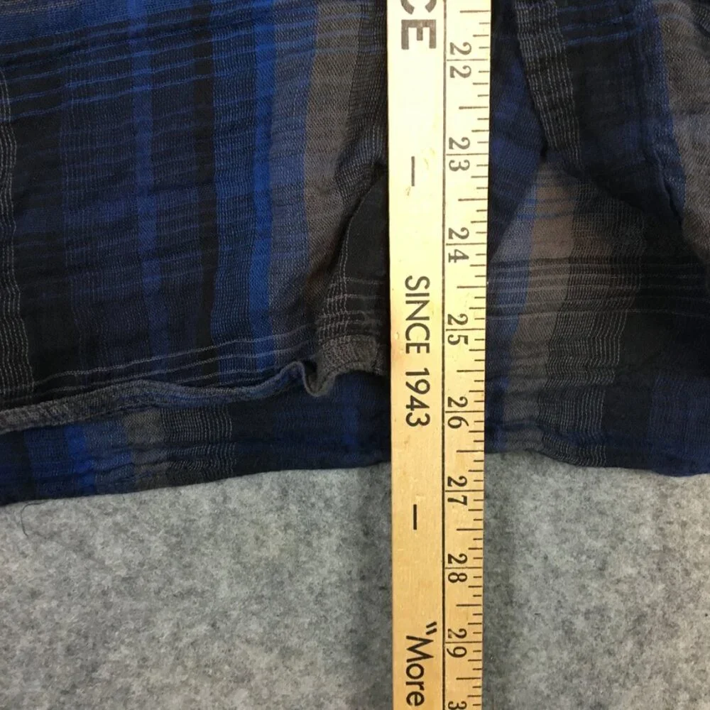 Urban Outfitters Standard Cloth Shirt S M XL Boyfriend Plaid Long Sleeve Blue